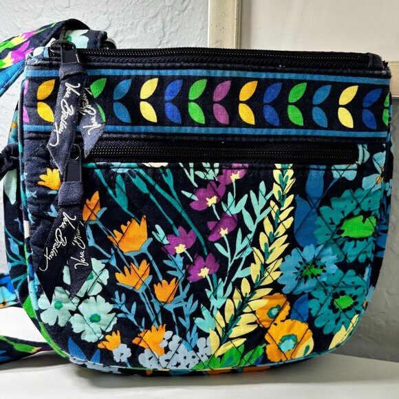 Vera Bradley Handbags - Vera Bradley Midnight Blues Little Flap Hipster Crossbody Bag Retired
